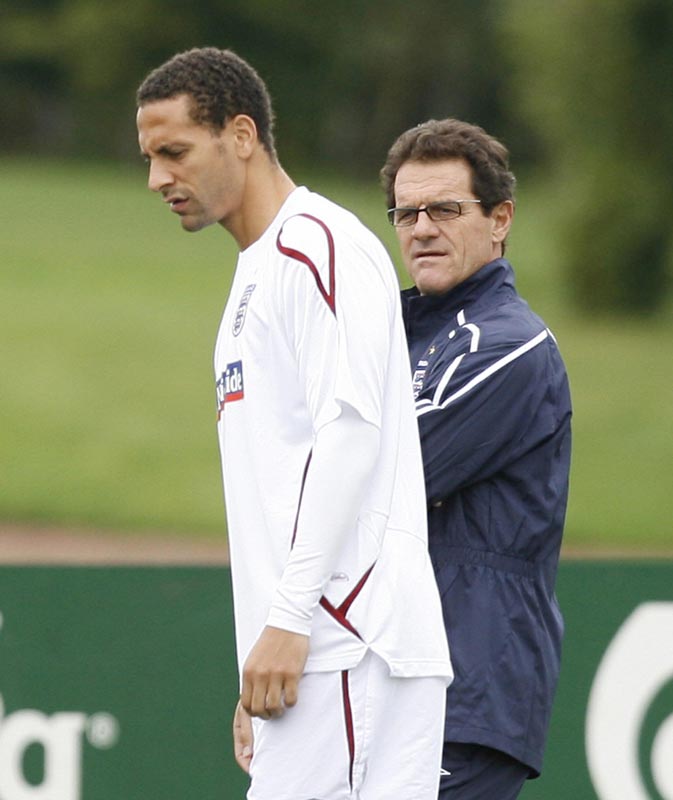 Rio Ferdinand and Fabio Capello.